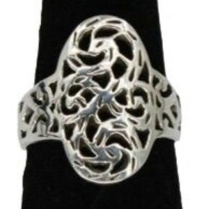 Unique sterling silver ring scroll design sz 8